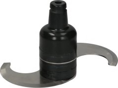 Gebéinte Inox-Messer an der Form vun enger Trommel mat engem schwaarze konesche Plastik-Matnehmer uewen. Gebéinte Inox-Messer an der Form vun enger Trommel mat engem schwaarze konesche Plastik-Matnehmer uewen.