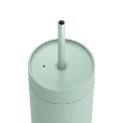 Vaso térmico con pajilla para bebidas frías en color menta. Vaso térmico con pajilla para bebidas frías en color menta.