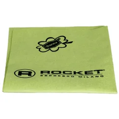 Rocket Espresso cleaning cloth in green.