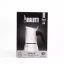 Bialetti New Venus Mokkakanne Silber für 2 Tassen in Originalverpackung auf weißem Hintergrund.