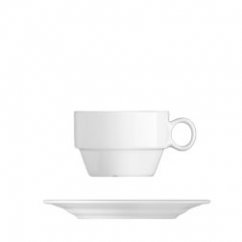 white cup Principle for the preparation of cappuccino