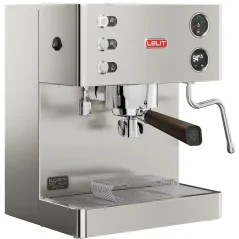 Compacte huishoudelijke espressomachine Lelit Elizabeth PL92T met instelbare waterhoeveelheid voor individuele bereiding van koffie.