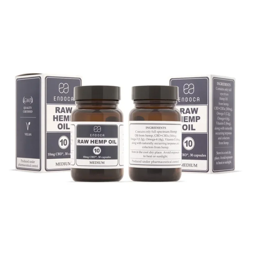 Endoca RAW CBD kapsuly 3%, 300 mg