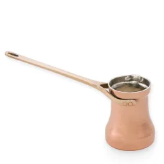 Copper cezve designed for coffee preparation, silver-plated