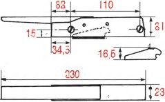 Dier Spär lénks/riets ouni Spär 570 CR, technesche Plang mat den Dimensiounen.