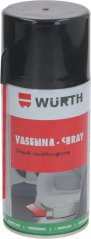 Olej wazelinowy w sprayu Würth, 300 ml, czarno-biało-czerwona puszka ze sprayem i etykietą.