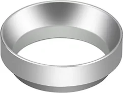 Zilveren vul trechter van 53 mm op een witte achtergrond