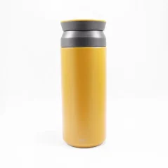 View of the yellow Kinto Travel Tumbler Coyote 500ml insulated mug