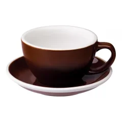 Brown porcelain Loveramics Egg cup and saucer with a capacity of 300 ml, ideal for serving café latte.