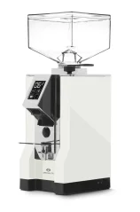 White Eureka Mignon Specialita electric grinder with timer for espresso coffee grinding.