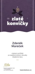 Sertifikatas „Aukso arbatinukų ordinas“ violetiniame ir baltame atspalvyje