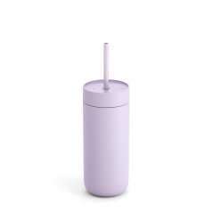 Mug isotherme avec paille pour boissons froides Carter Cold en couleur violette.