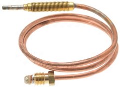 Thermoelement mat enger opgeréidelter Kupferleedung, engem Bolzespëtzt mat enger laanger Gewëndehülls an engem Schraufenn mat enger Scheif. Thermoelement mat enger opgeréidelter Kupferleedung, engem Bolzespëtzt mat enger laanger Gewëndehülls an engem Schraufenn mat enger Scheif.