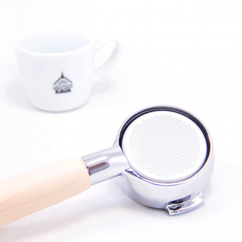 Portafilter naked 58 mm with wooden handle maple