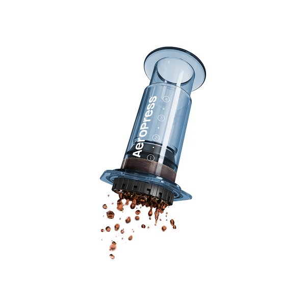Aeropress Clear Blue features a beautiful crystal blue design.