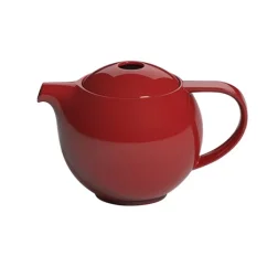 Théière rouge Loveramics Pro Tea avec infuseur de 400 ml, idéale pour servir le thé.