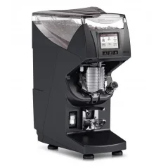 Espresso grinder Nuova Simonelli GX85V in black with portion weighing function for precise coffee dosing.