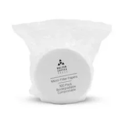 Paper filters for Delter Coffee Press in original packaging on a white background