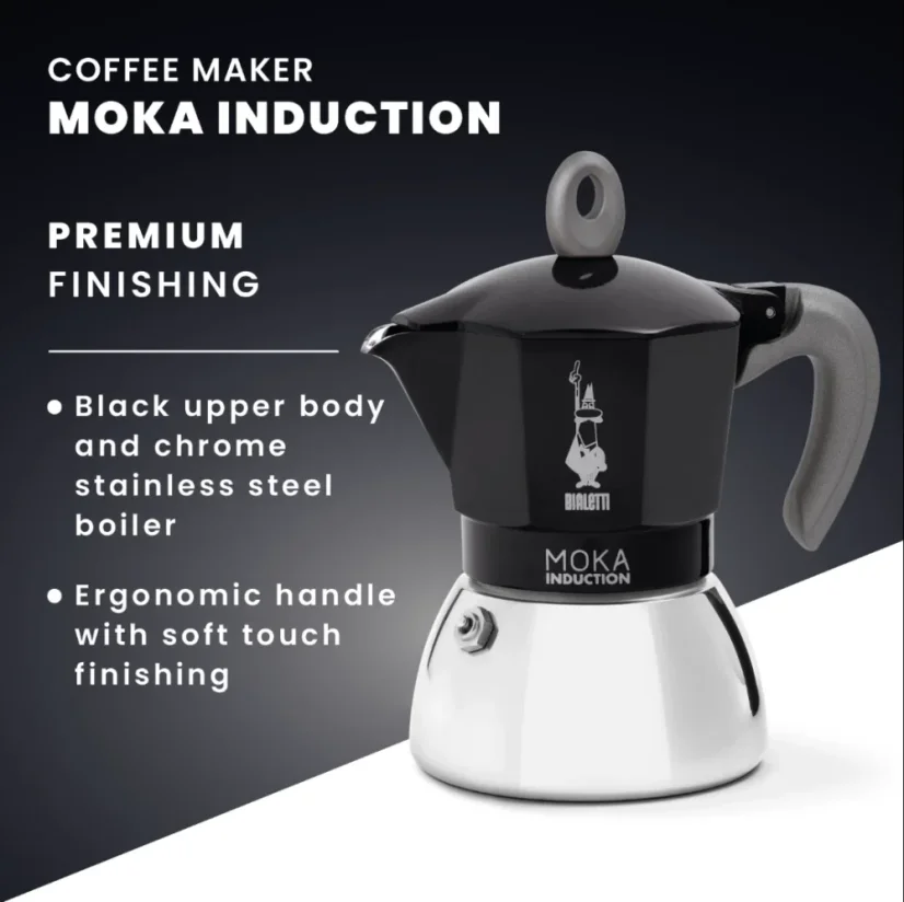 Description of Bialetti New Moka Induction coffee maker shape