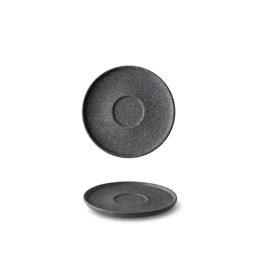 Grey G. Benedikt Optimo Granit porcelain saucer, 14 cm in diameter.