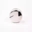 Silver 58mm Rocket Espresso distributor and tamper from the bottom side.
