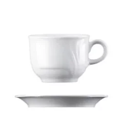 white Désirée cup for preparing cappuccino