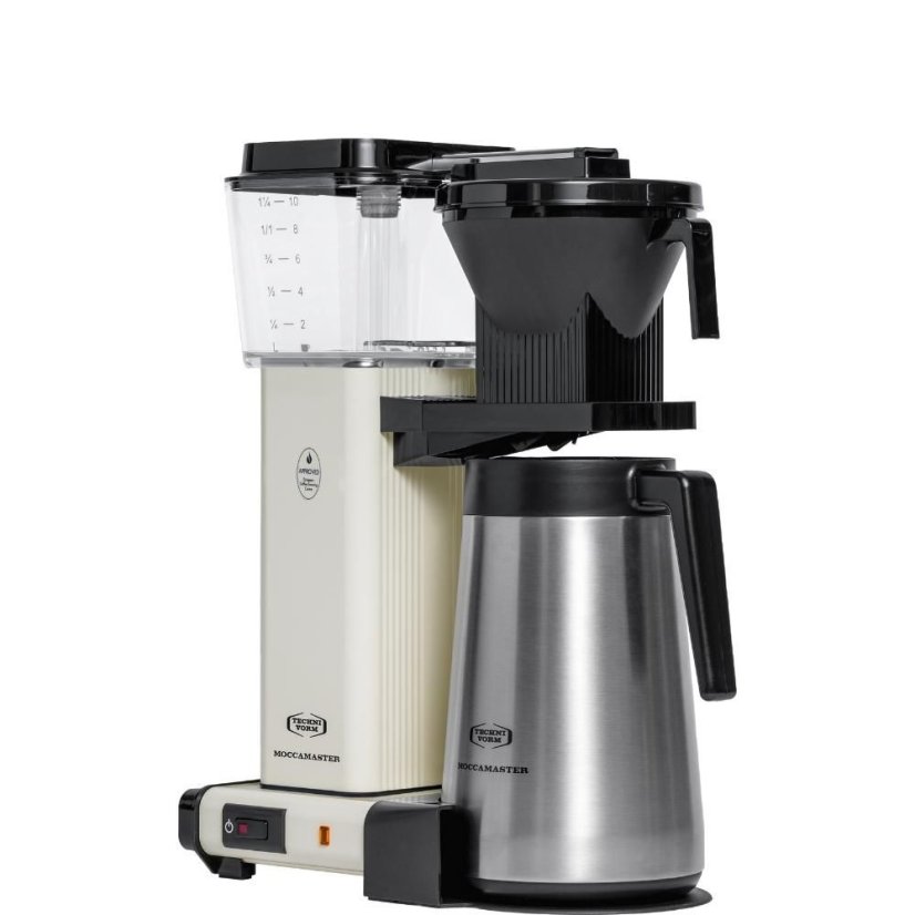 Weißer Kaffee-Kaffeebereiter Moccamaster KBGT 741 von Technivorm, geeignet für Liebhaber von hochwertigem Kaffee.