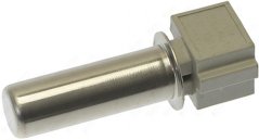 Zylindresch Metall-Temperatursonde mat schwaarzem Konnektorgehäus um engen Enn.
