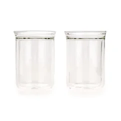 Ensemble de deux tasses en verre pour déguster du café filtré, idéal pour les amateurs de café. Ensemble de deux tasses en verre pour déguster du café filtré, idéal pour les amateurs de café.