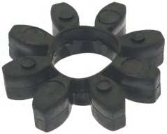 Motor Mount (Anti-Vibration Elastomer), schwaarze Gummi-Silentblock a Stäerneform mat engem Luch an der Mëtt
