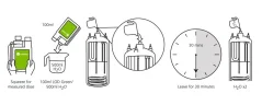 Instrucciones ilustradas para descalcificar una cafetera.