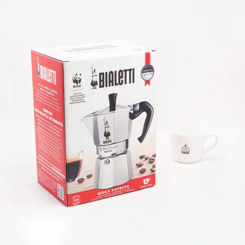 Verpackung der Bialetti Moka Express Mokkakanne
