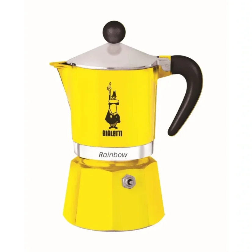 Gelbe Bialetti Rainbow 1 Kaffeekanne.