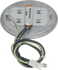 Ënnersäit vun der elektrescher Plack mat enger Metallplack, engem Heizelement a keramesche Klemmen Ënnersäit vun der elektrescher Plack mat enger Metallplack, engem Heizelement a keramesche Klemmen