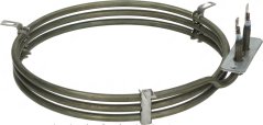Heizelement 1500 W 230 V, ronn dräifach Heizspiral aus Nirostarouer mat Steckere bei der Klemm.