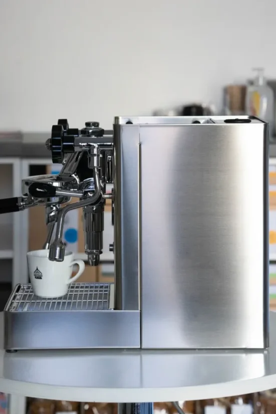 Side view of the Lelit Mara PL62X espresso machine.