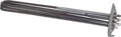 Heizelement mat Flange aus Edelstol 3000W 230V, längleche Rouer mat véier Uschlëss an enger ronder Flange. Heizelement mat Flange aus Edelstol 3000W 230V, längleche Rouer mat véier Uschlëss an enger ronder Flange.