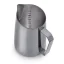 Black barista milk frothing pitcher with a capacity of 600 ml, detail on scratch