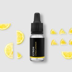 Glass bottle with 10 ml of 100% natural lemon essential oil from Pestik, ideal for use in spring.