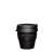 Tasse thermique en plastique noir de 227 ml avec couvercle noir sur fond blanc.