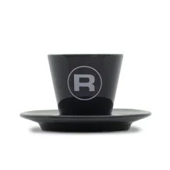 Tass koos alustassiga Rocket Espresso Porta Via, mahutavusega 180 ml, ideaalne kohvi serveerimiseks.