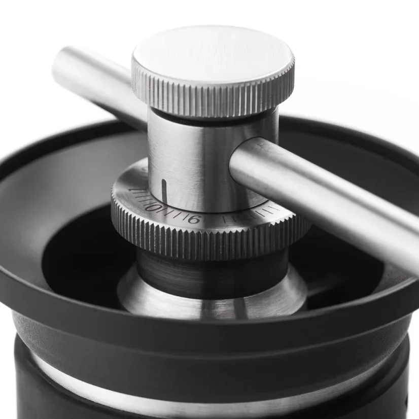 Detail of the conical burr in the Kinu M47 Phoenix manual coffee grinder.