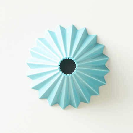 Dripper en céramique Origami M turquoise - dripper en porcelaine japonaise