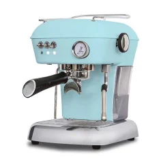 Cafetera espresso manual Ascaso Dream ONE en color azul con tiempo de calentamiento de 10 minutos.