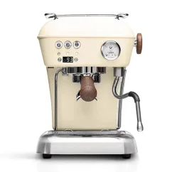 Beige Espressomaschine Ascaso Dream PID mit Temperatureinstellung.