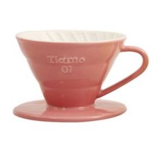 Dripper de cerámica Tiamo V01 rosa para café - Pour over