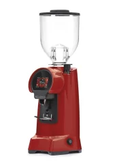 Eureka Helios 80 red coffee grinder reminiscent of a Ferrari.