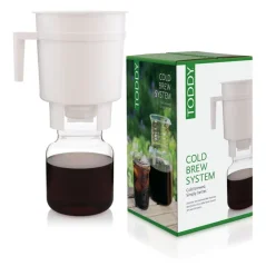 Rozpakowany system do zimnego naparu Toddy Home Cold Brew, wykonany ze szkła, z bazaru.