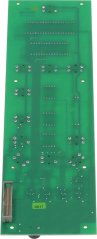 Knäppchen-Panel mat 9 Programmer 305x85 mm, Récksäit vun der Plack mat Lötpunkten an engem Stecker. Knäppchen-Panel mat 9 Programmer 305x85 mm, Récksäit vun der Plack mat Lötpunkten an engem Stecker.