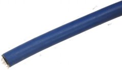 Blo Gummischlauch, geroden Deel mat verstäerkter Wand, Detail vum Enn. Blo Gummischlauch, geroden Deel mat verstäerkter Wand, Detail vum Enn.